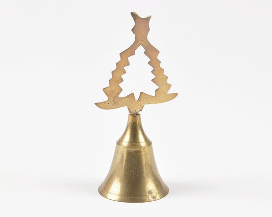 Home Decor-Vintage Solid Brass Christmas Tree Hand Ring Bell-India-Decorative Décor Tamara Scott Designs