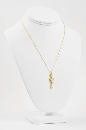 Finished Jewelry-Seahorse Gold Charm Necklace