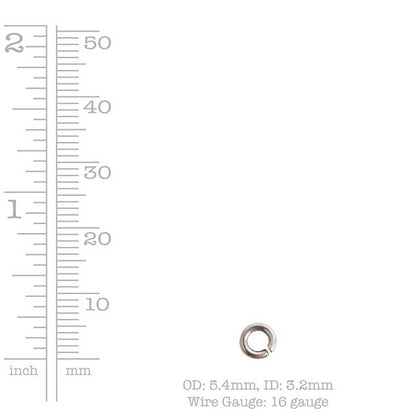 Nunn Design-Findings-5mm Round Open Thick Jump Ring-18 Gauge-Antique Silver-