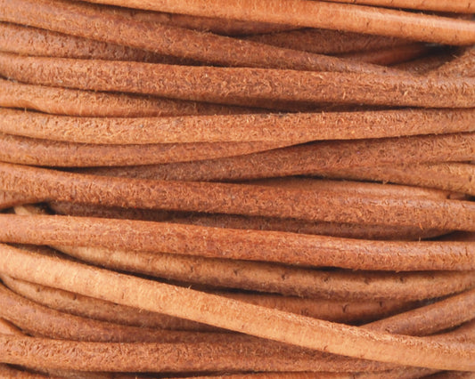 NEW*Leather Cord-2mm Round-Natural Chestnut Brown-Made In India-2 Meters Tamara Scott Designs