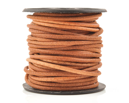 NEW*Leather Cord-2mm Round-Natural Chestnut Brown-Made In India-2 Meters Tamara Scott Designs