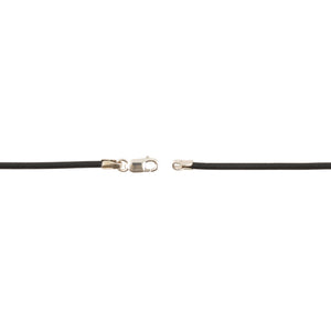 Leather Necklace-1.5mm Leather Cording with Sterling Silver Lobster Clasp-Black-16 Inches