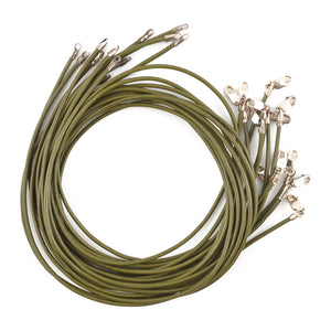 Leather Necklace-1.5mm Leather Cording with Sterling Silver Lobster Clasp-Olive-16 Inches
