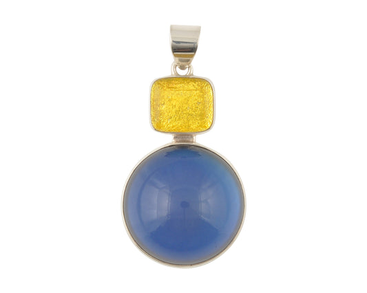 Mirage Dichroic Pendant #1–Sterling Silver Color-Changing Glass Pendant–25x39mm Mood Jewelry-One of A Kind