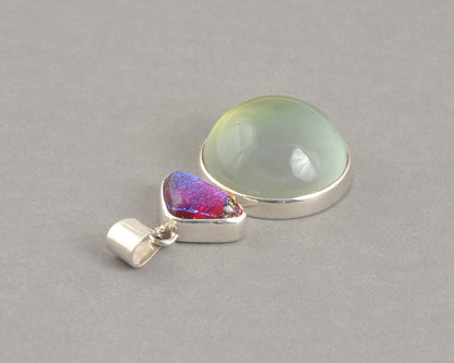 Mirage Dichroic Pendant #7–Sterling Silver Color-Changing Glass Pendant–25x39mm Mood Jewelry-One of A Kind