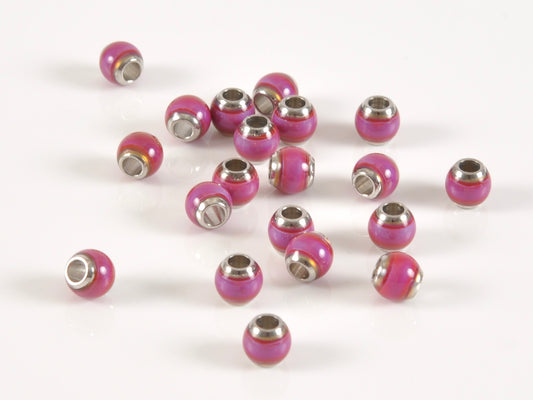 Mirage-6mm Round Original With Brass Core-Color Changing-Hot Pinks-Quantity 5 Beads Tamara Scott Designs
