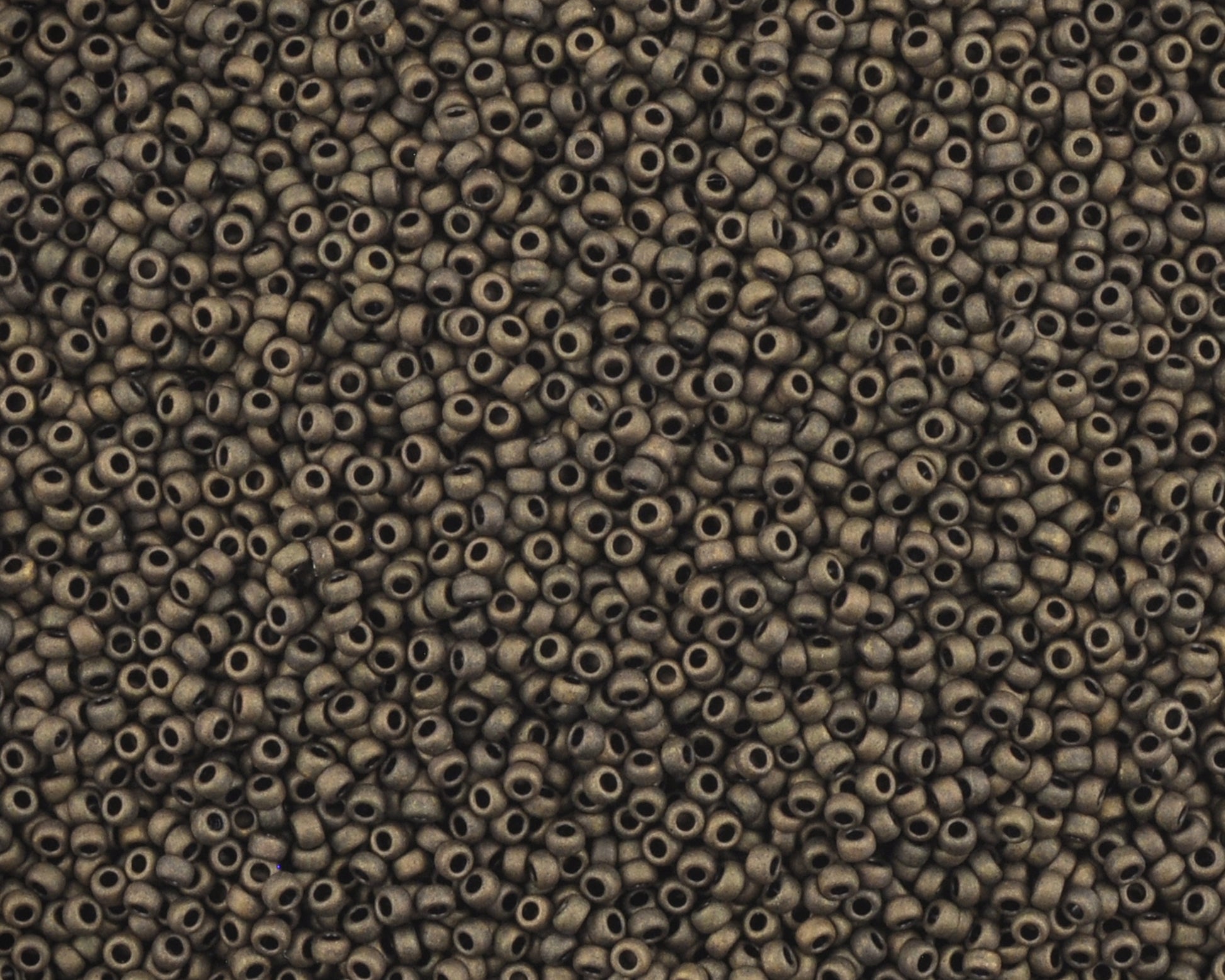 Miyuki 15/0 round seed beads in 2004 matte metallic dark olive, 7 gram tube