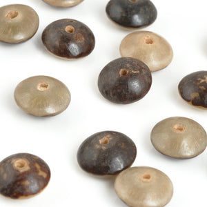 Natural Beads-12x5mm Saucer-Buri Half Skin-Quantity 20 Loose