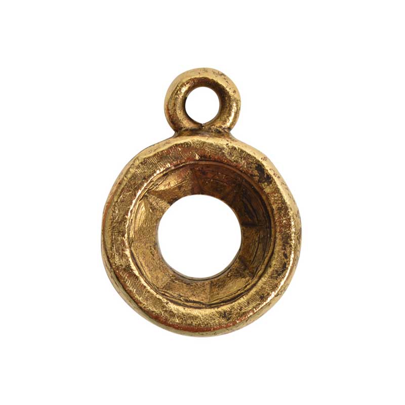 Design Beael Nunn Design-Bezel-8mm Open Back Round-Single Loop-Antique Gold-Quantity ...