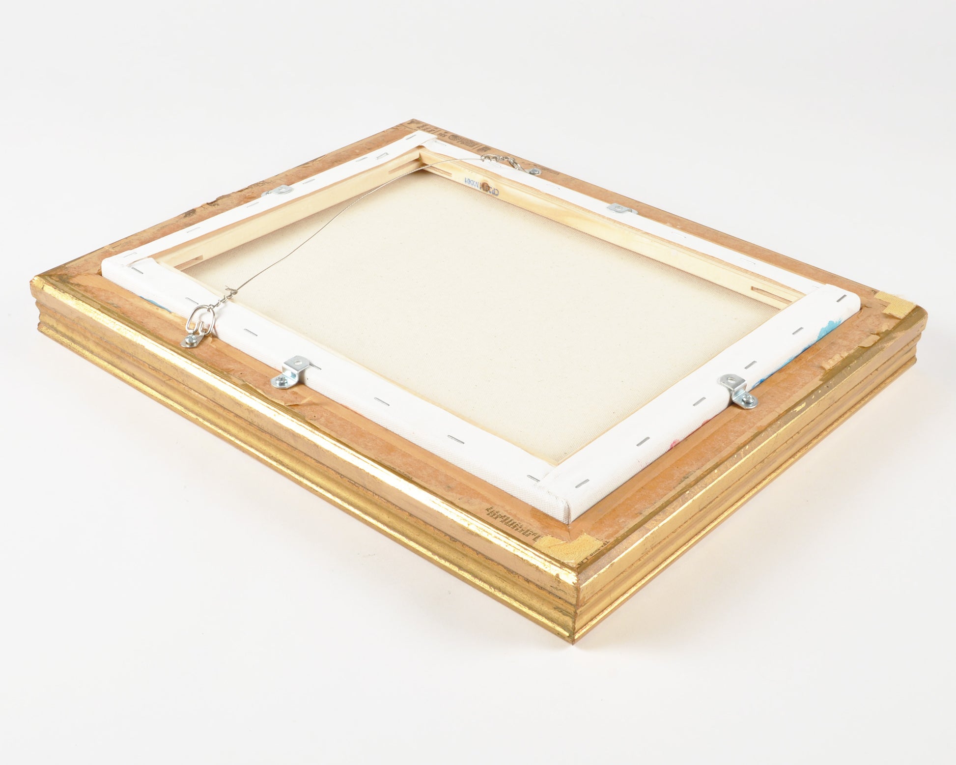 Original Abstract Acrylic Painting on Canvas-Colours-Gilded Gold Vintage Wood Frame by Tamara Scott Tamara Scott Designs