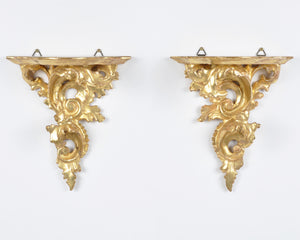 Pair of Small Wall Sconces-Gilded Wood Italian Acanthus Leaf Wall Shelves-Vintage Corbel-Wall Bracket-Home Decor-RARE FIND Tamara Scott Designs