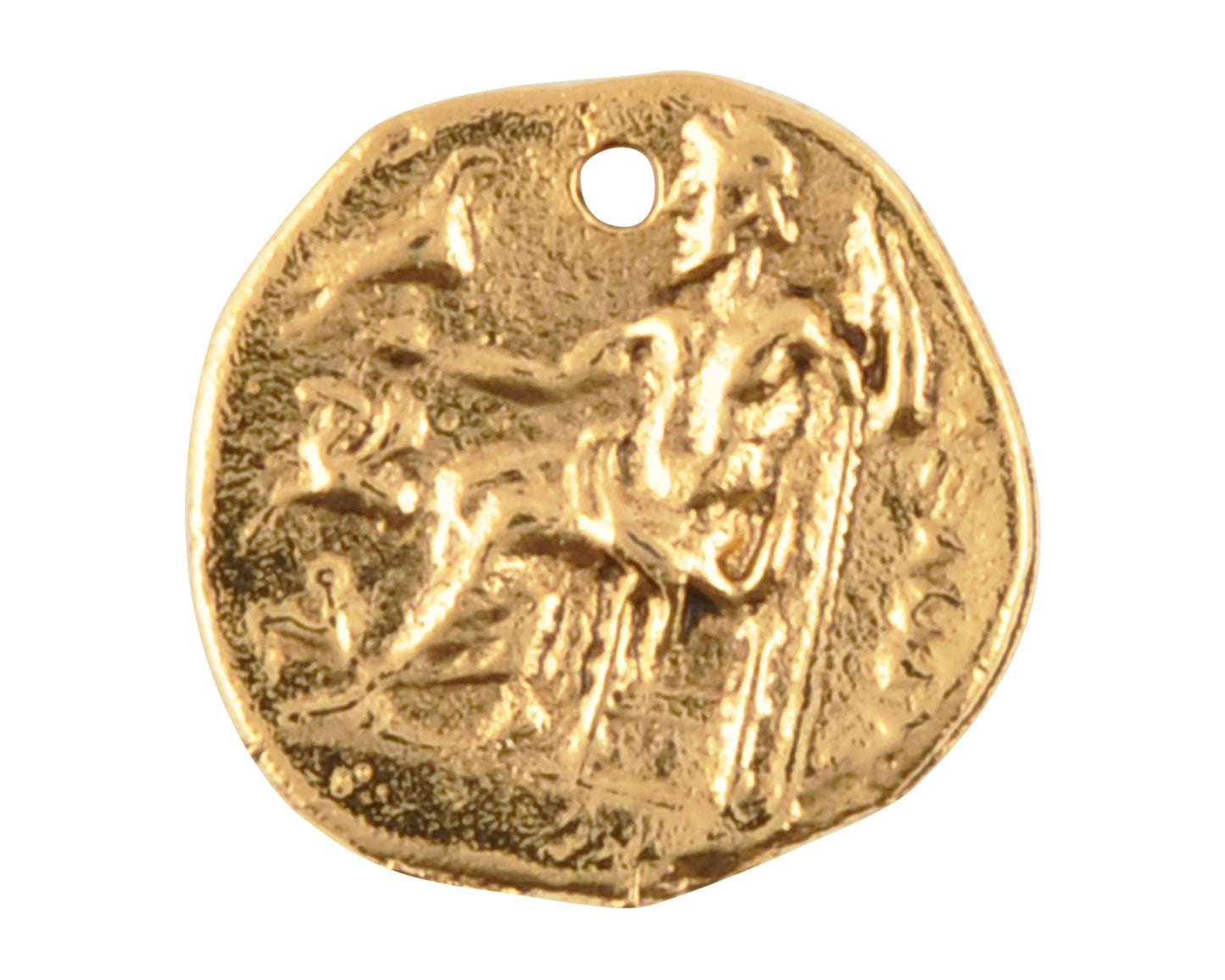 Pewter-16mm Roman Small Coin Charm-Antique Gold-Quantity 1 Tamara Scott Designs