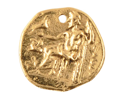 Pewter-16mm Roman Small Coin Charm-Antique Gold-Quantity 1 Tamara Scott Designs