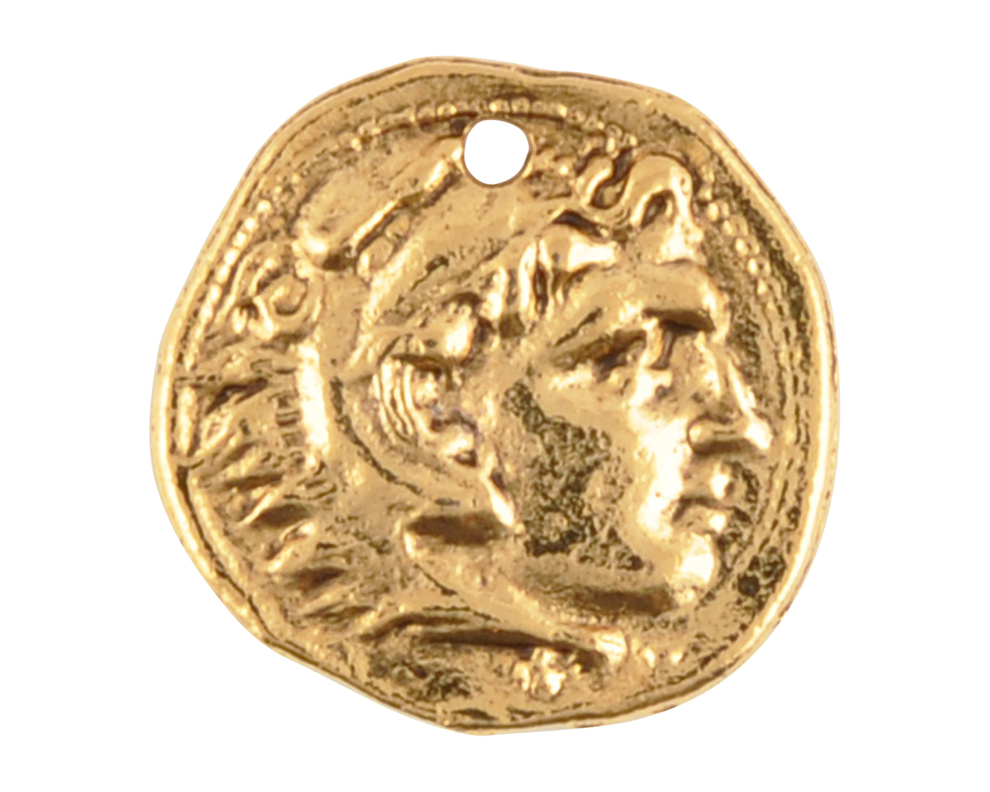 Pewter-16mm Roman Small Coin Charm-Antique Gold-Quantity 1 Tamara Scott Designs