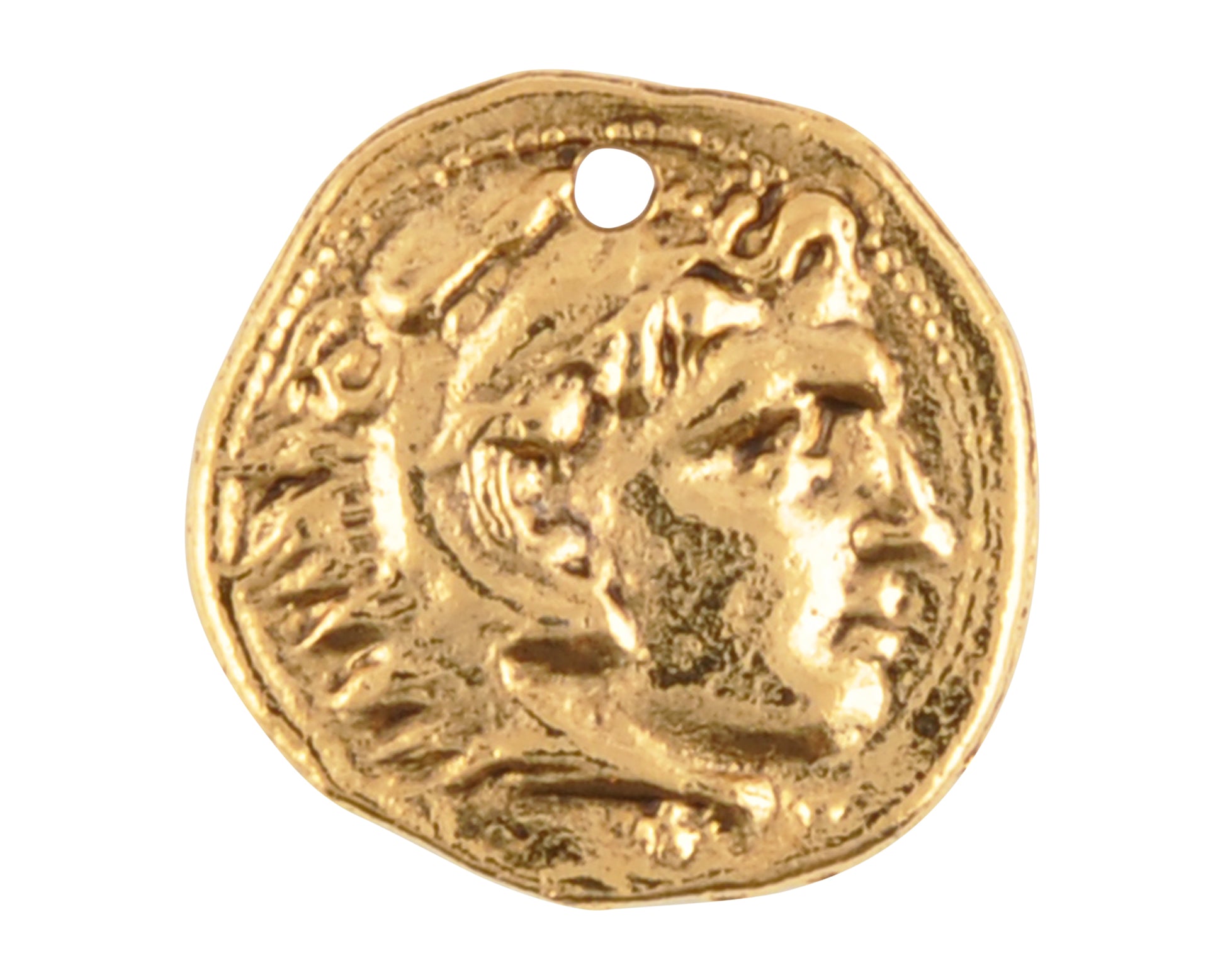 Pewter-16mm Roman Small Coin Charm-Antique Gold-Quantity 1 Tamara Scott Designs