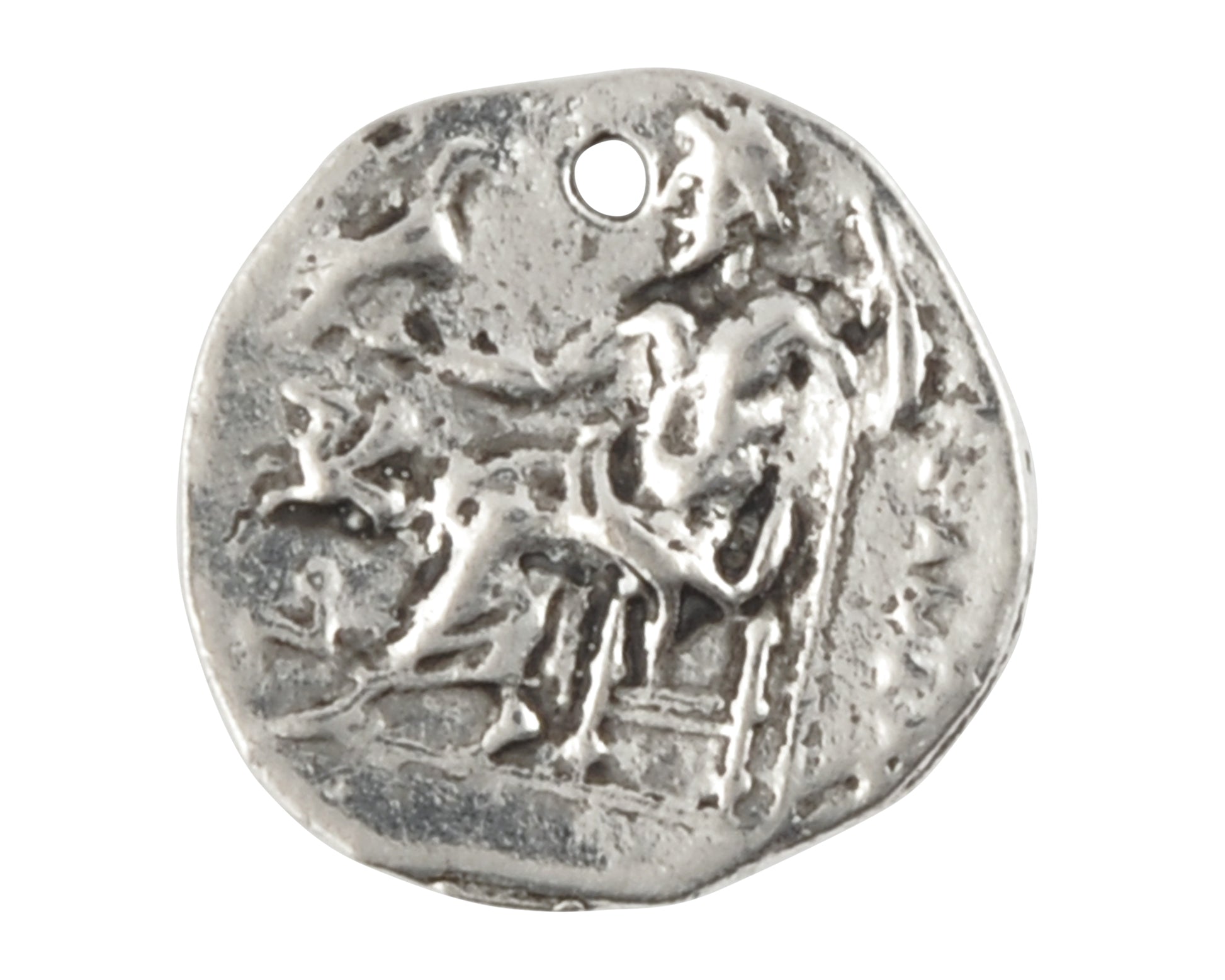 Pewter-16mm Roman Small Coin Charm-Antique Silver-Quantity 1 Tamara Scott Designs