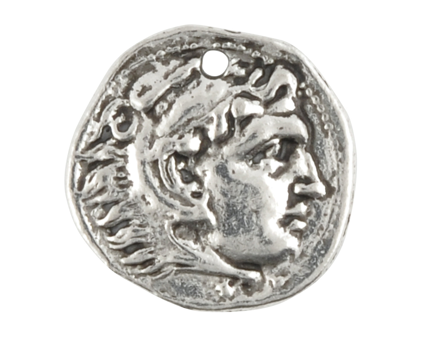 Pewter-16mm Roman Small Coin Charm-Antique Silver-Quantity 1 Tamara Scott Designs
