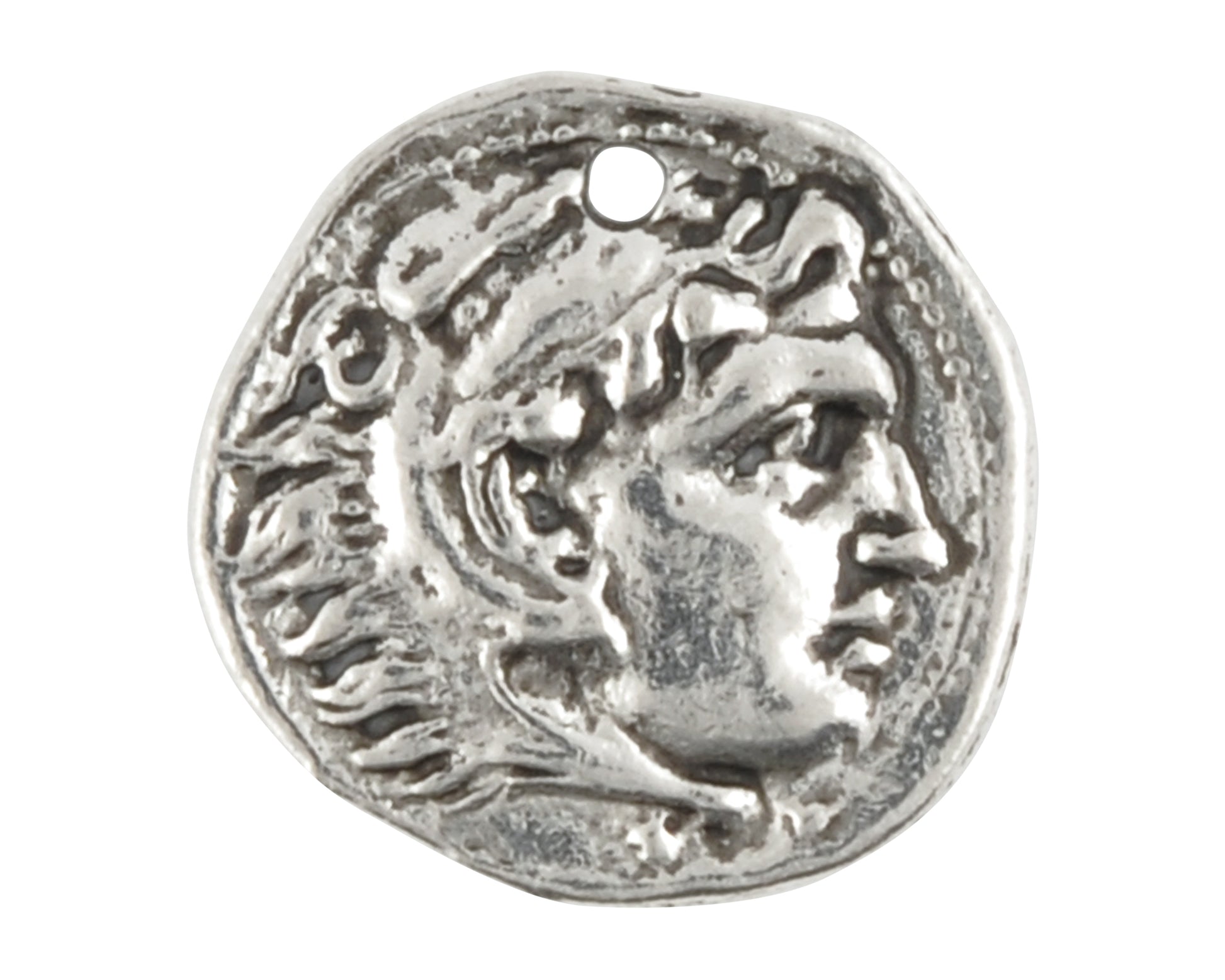Pewter-16mm Roman Small Coin Charm-Antique Silver-Quantity 1 Tamara Scott Designs
