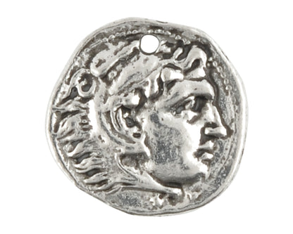 Pewter-16mm Roman Small Coin Charm-Antique Silver-Quantity 1 Tamara Scott Designs