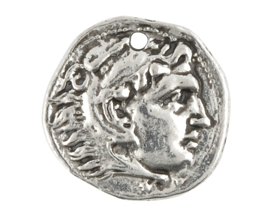 Pewter-16mm Roman Small Coin Charm-Antique Silver-Quantity 1 Tamara Scott Designs