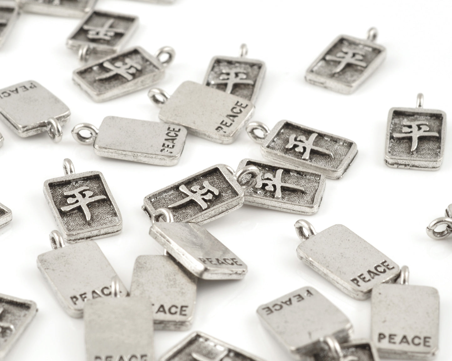 Pewter-17x10mm Chinese Peace Charm-Antique Silver-Quantity 1 Tamara Scott Designs