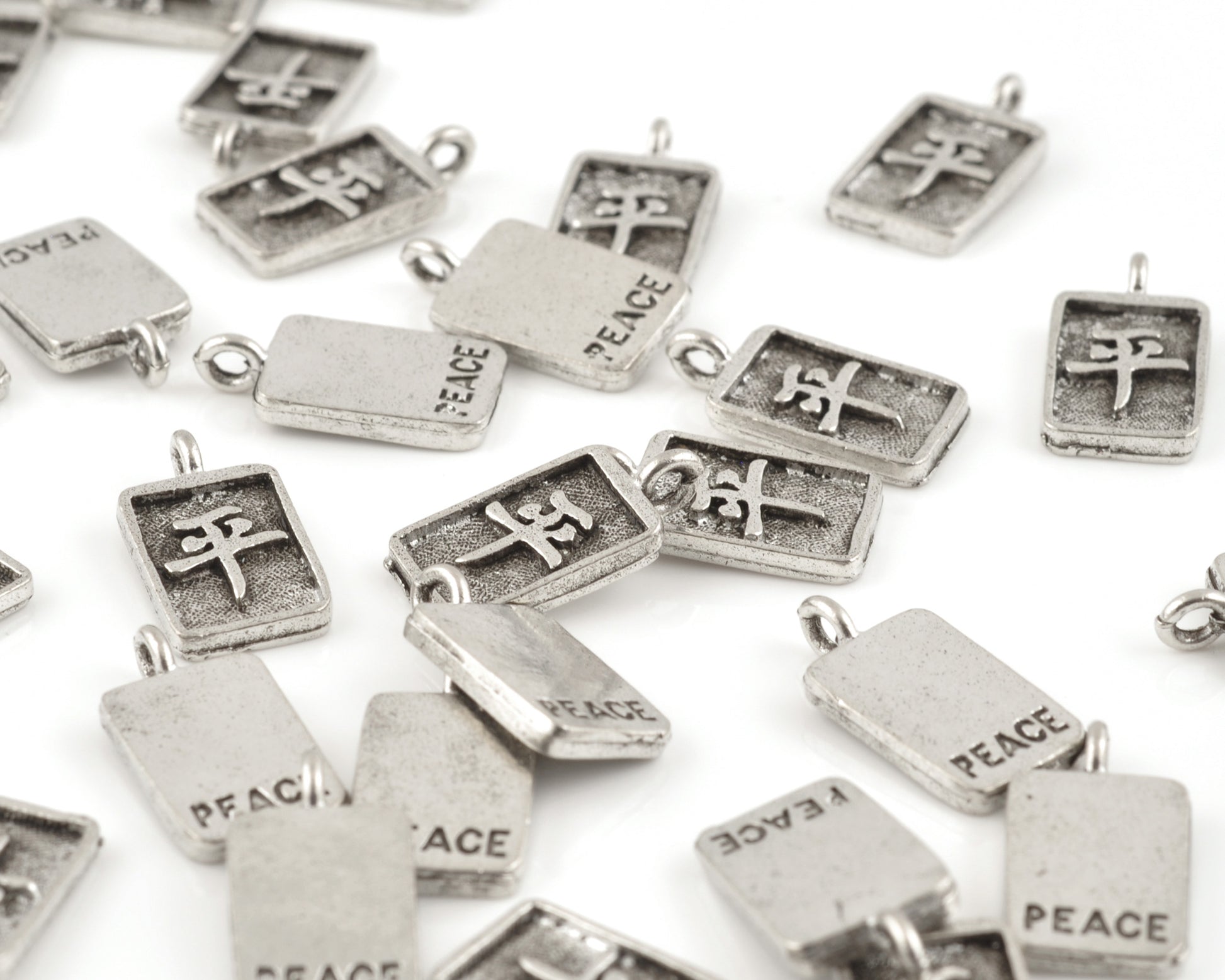 Pewter-17x10mm Chinese Peace Charm-Antique Silver-Quantity 1 Tamara Scott Designs