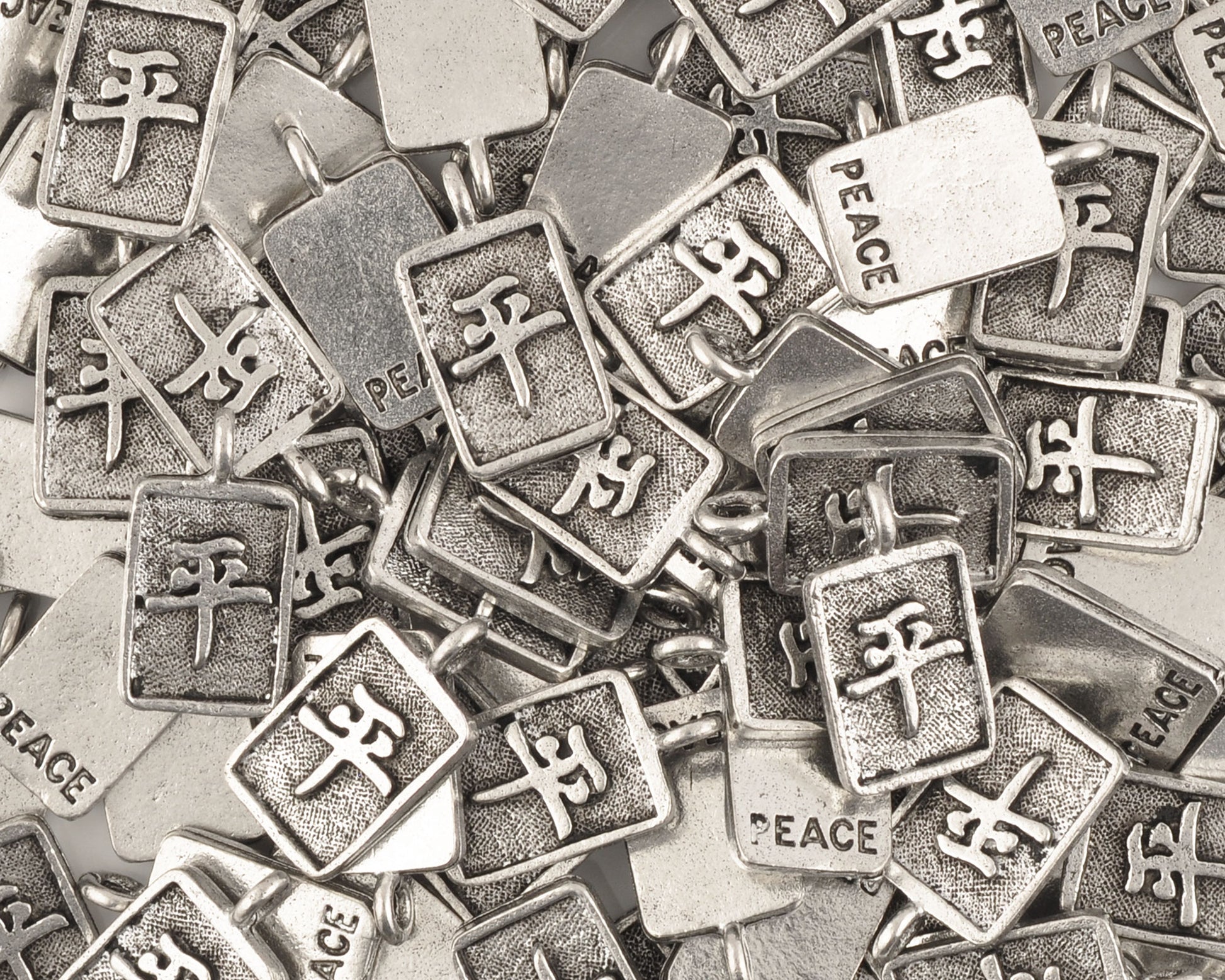 Pewter-17x10mm Chinese Peace Charm-Antique Silver-Quantity 1 Tamara Scott Designs