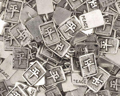 Pewter-17x10mm Chinese Peace Charm-Antique Silver-Quantity 1 Tamara Scott Designs