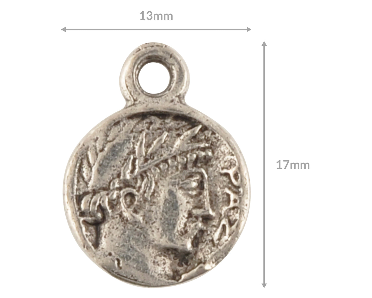 antique silver roman coin owl charm double sided pewter jewelry pendant