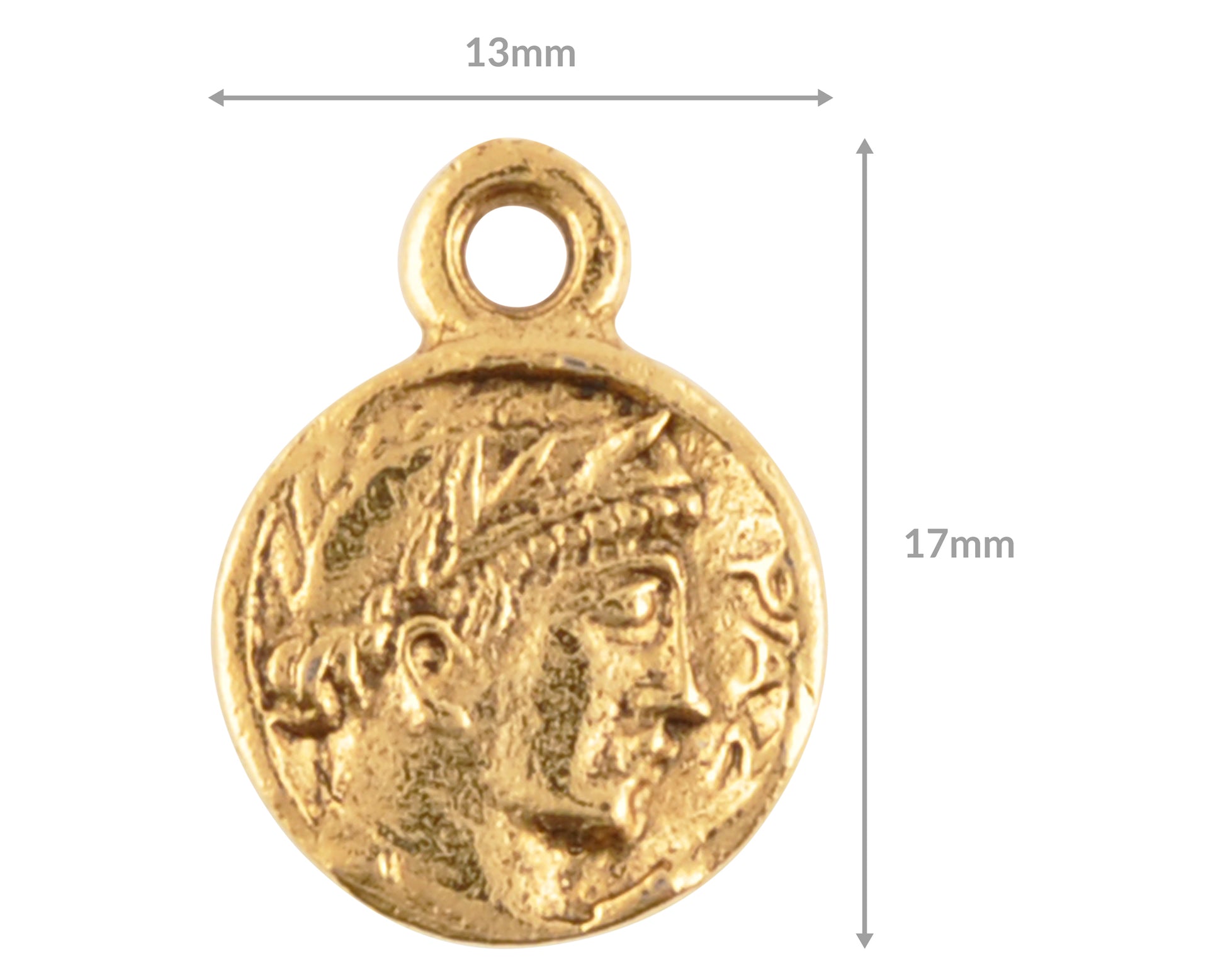 antique gold roman coin owl charm double sided pewter jewelry pendant