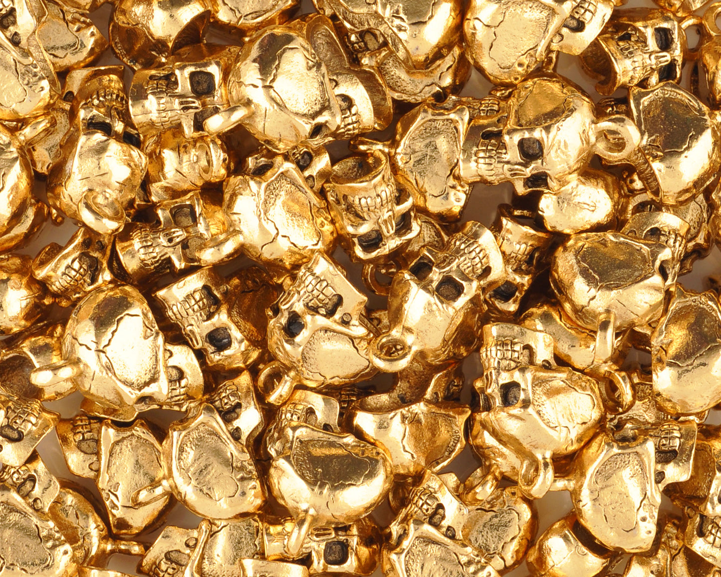 Pewter-17x8mm Skull Head Charm-3 Dimensional-Antique Gold-Quantity 1 Tamara Scott Designs