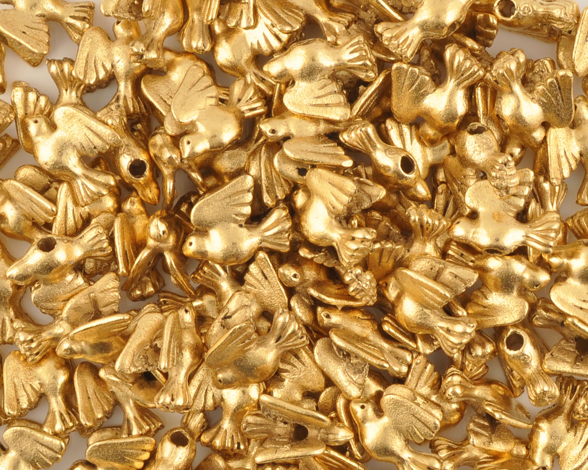 Pewter-9.5x7mm Tiny Bird-Antique Gold Tamara Scott Designs