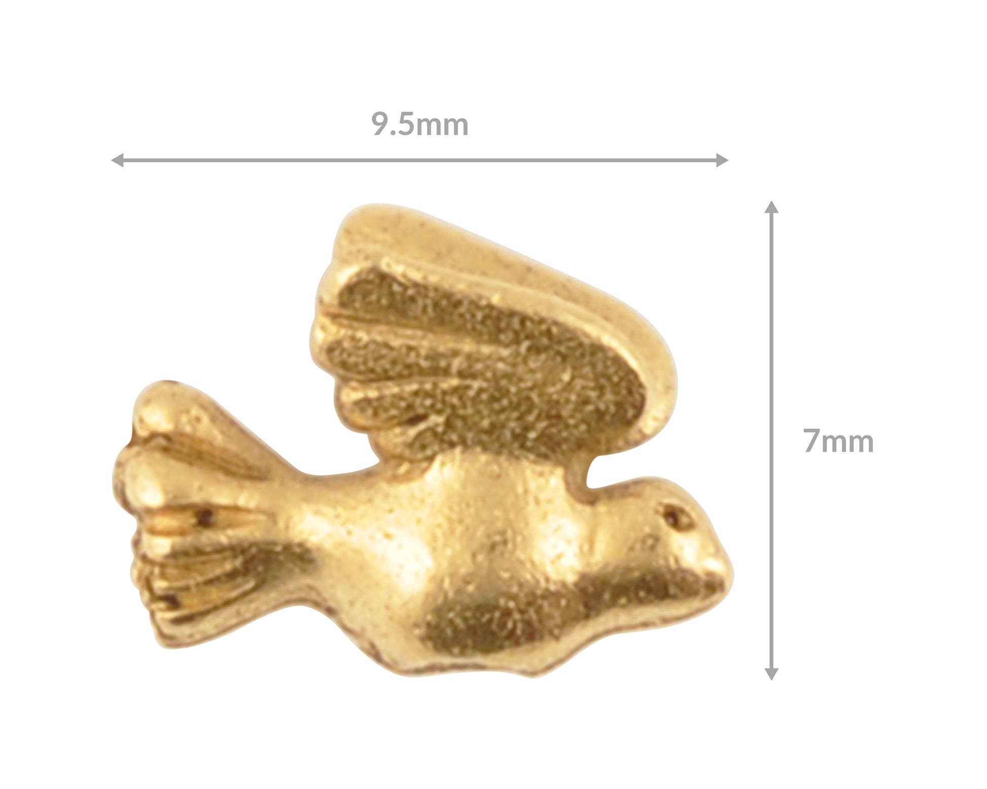 Pewter-9.5x7mm Tiny Bird-Antique Gold Tamara Scott Designs