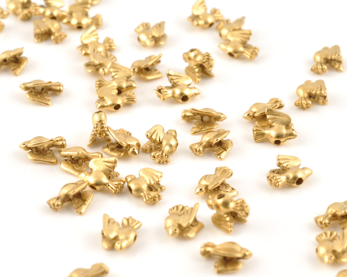 Pewter-9.5x7mm Tiny Bird-Antique Gold Tamara Scott Designs