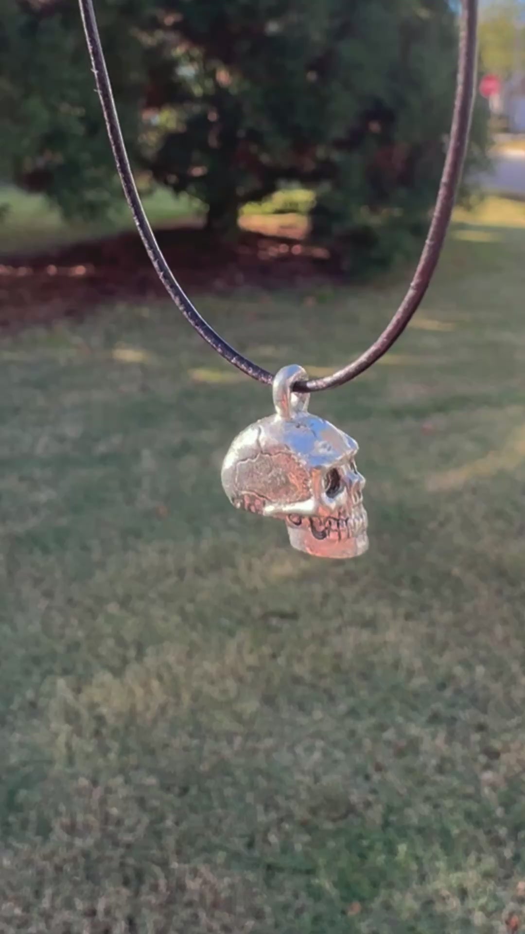 Pewter-17x8mm Pewter Skull Head Charm-3 Dimensional-Antique Silver Tamara Scott Designs