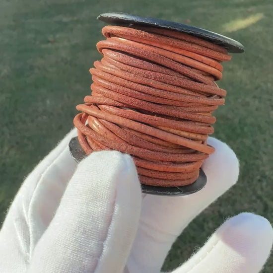 NEW*Leather Cord-2mm Round-Natural Chestnut Brown-Made In India-10 Meters Tamara Scott Designs