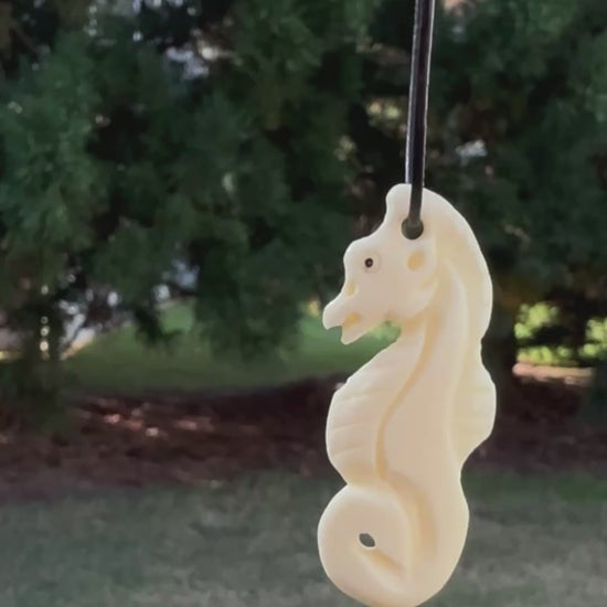 Carved Pendants-42x15mm Seahorse-Off White-Quantity 1 Tamara Scott Designs