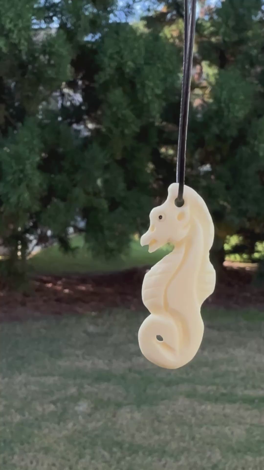 Carved Pendants-42x15mm Seahorse-Off White-Quantity 1 Tamara Scott Designs