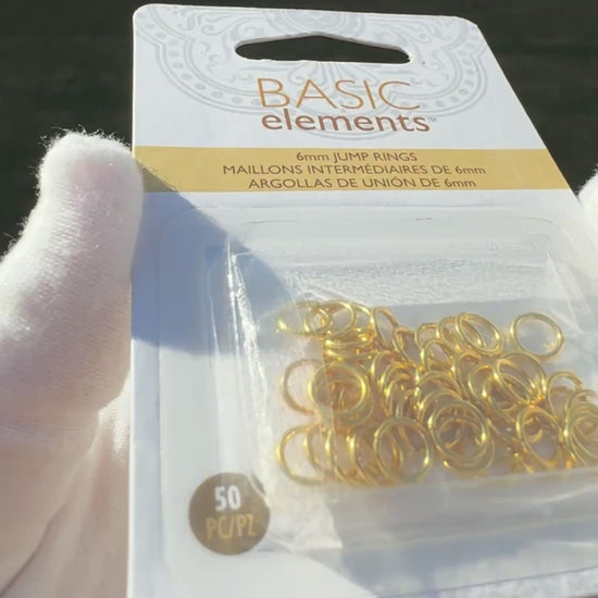 Findings-6mm Round Jump Ring-21 Gauge-Gold-Quantity 50 Tamara Scott Designs