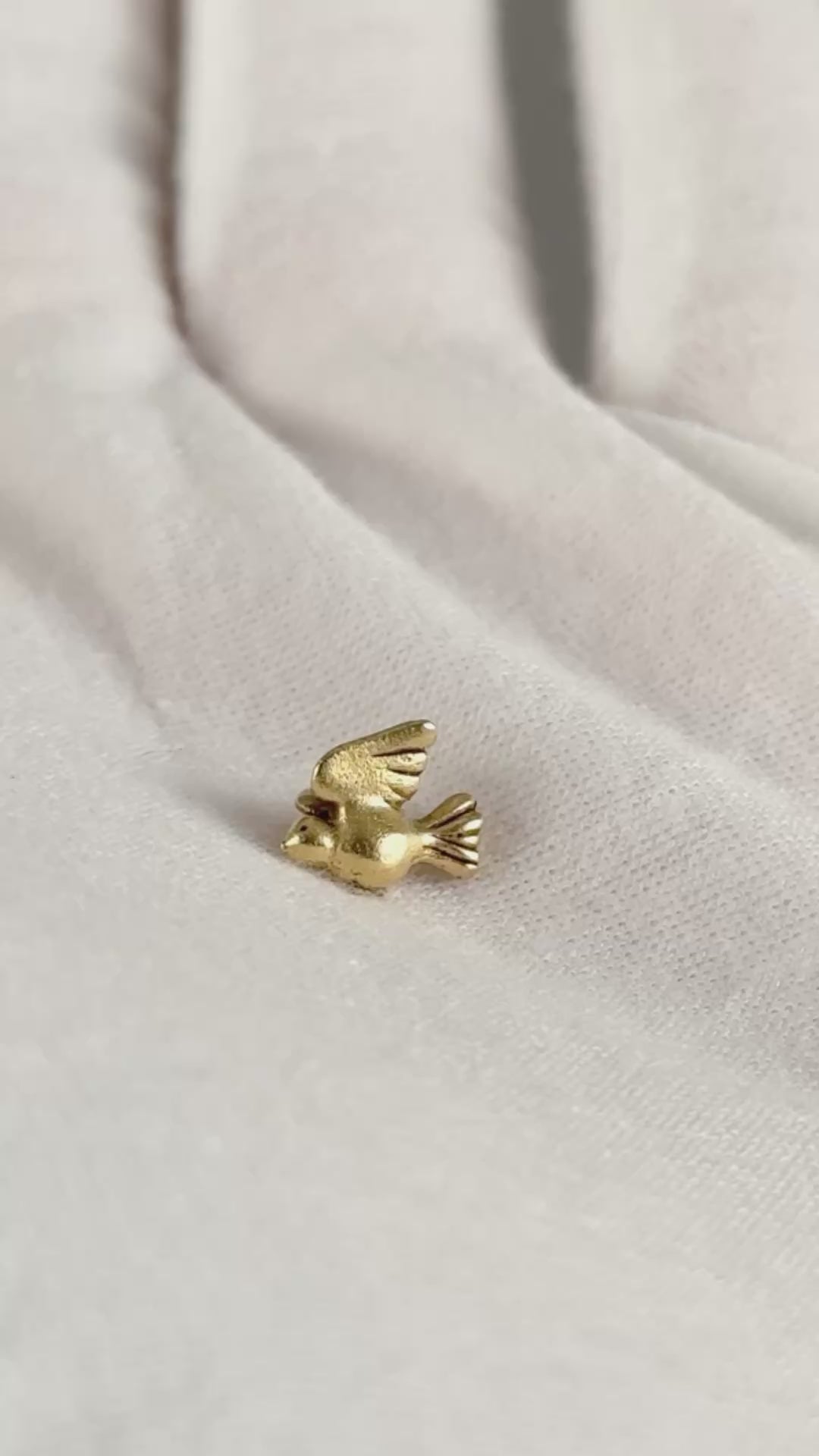 Pewter Charm-9.5x7mm Tiny Bird-Antique Gold-Quantity 1