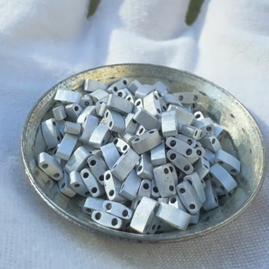 Seed Beads-5mm 1/2 Cut Tila-010 Crystal Labrador Full Matte-Miyuki-7 Grams Tamara Scott Designs
