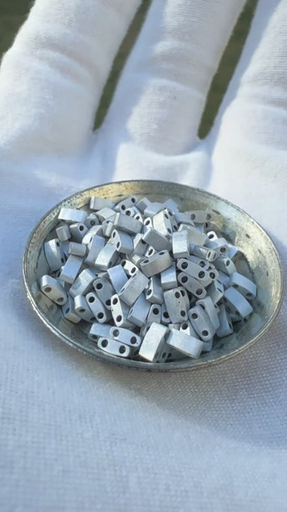 Seed Beads-5mm 1/2 Cut Tila-010 Crystal Labrador Full Matte-Miyuki-7 Grams Tamara Scott Designs