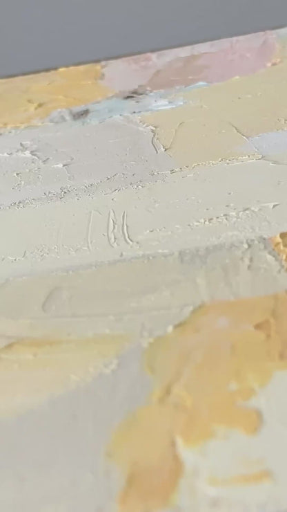 Petal Mist Original Palette Knife Painting, Pastel Abstract Framed Canvas Art Tamara Scott Designs