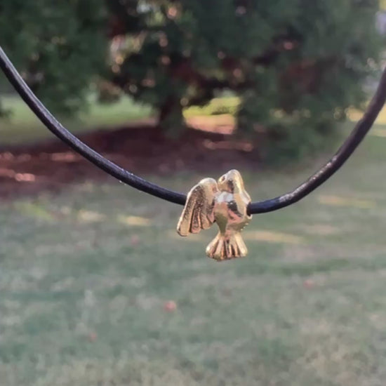 Pewter-9.5x7mm Tiny Bird-Antique Gold Tamara Scott Designs