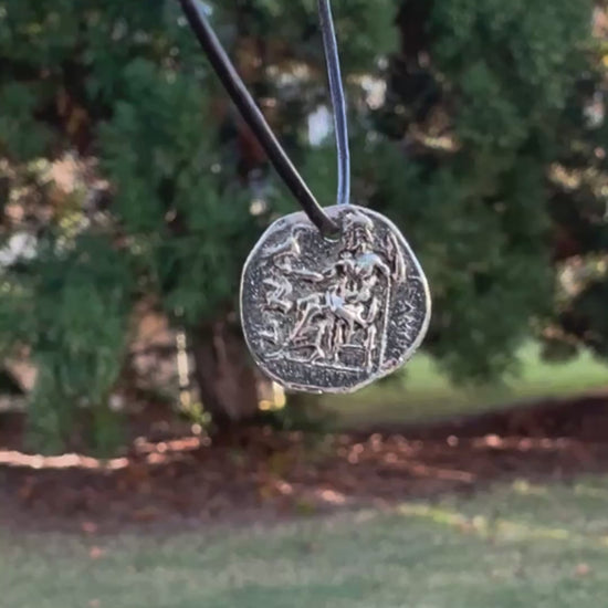 Pewter-16mm Roman Small Coin Charm-Antique Silver-Quantity 1 Tamara Scott Designs