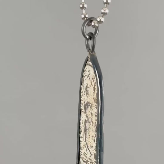 Finished Jewelry-Walking Buddha-Old Patina-Nickel Silver Ball Chain Necklace-24 Inches Tamara Scott Designs