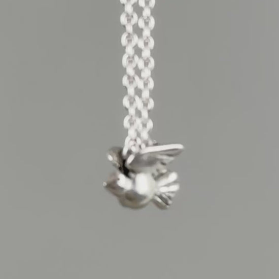 Pewter Charm-9.5x7mm Tiny Bird-Antique Silver-Quantity 1