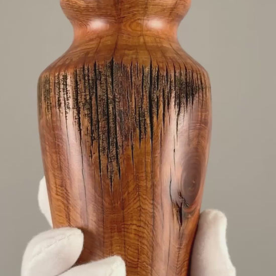 Vintage Hand Turned Rustic Live Edge Wooden Vase-Beautiful Grain and Form-RARE FIND Tamara Scott Designs