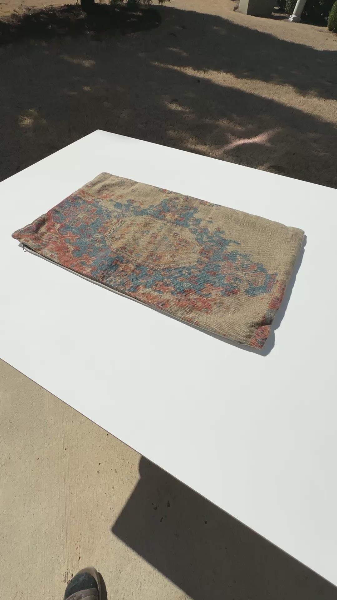 Home Decor-Pottery Barn Navin Print Lumbar Pillow Cover-Blue Tan Rust-Throw Pillow Insert Tamara Scott Designs