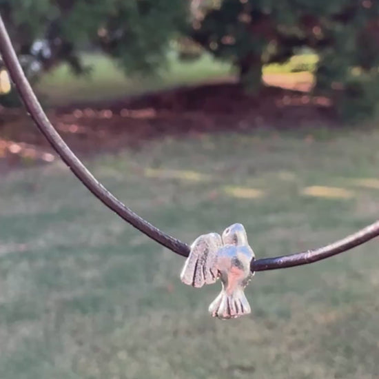 Pewter-9.5x7mm Tiny Bird-Antique Silver-Quantity 1 Tamara Scott Designs